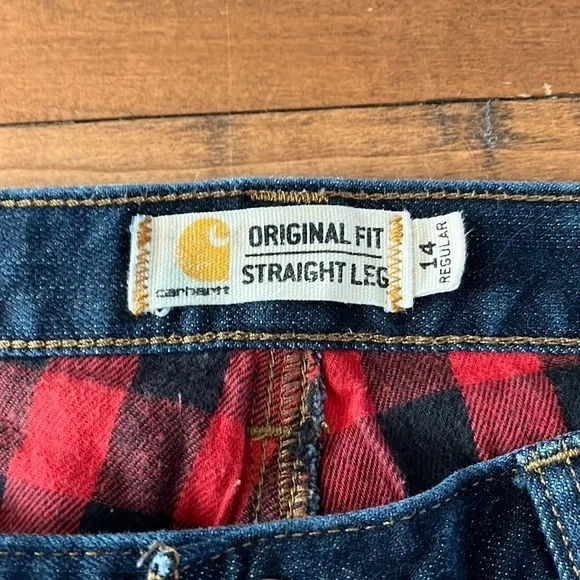 CARHARTT Flannel Lined Jeans, size 14 - Picture 3 of 9